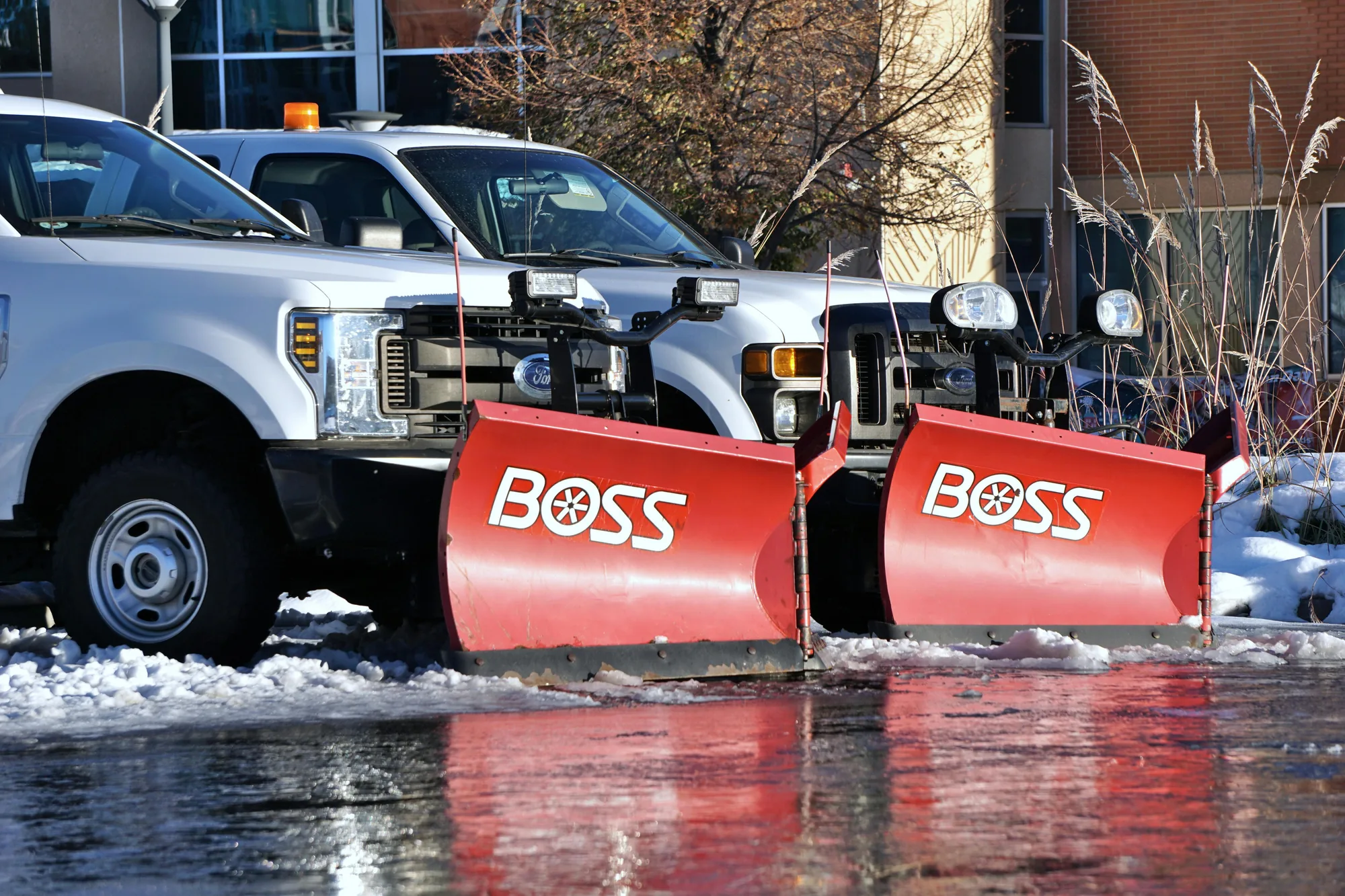 Snow equipment staged for winter service in Indianapolis, IN