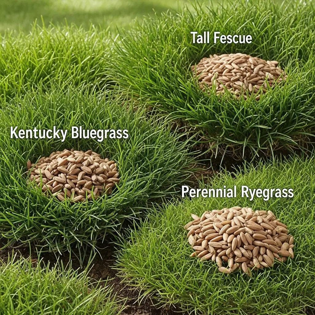 Assortment of grass seed varieties suitable for overseeding in Central Indiana Assortment of grass seed varieties suitable for overseeding in Central Indiana
