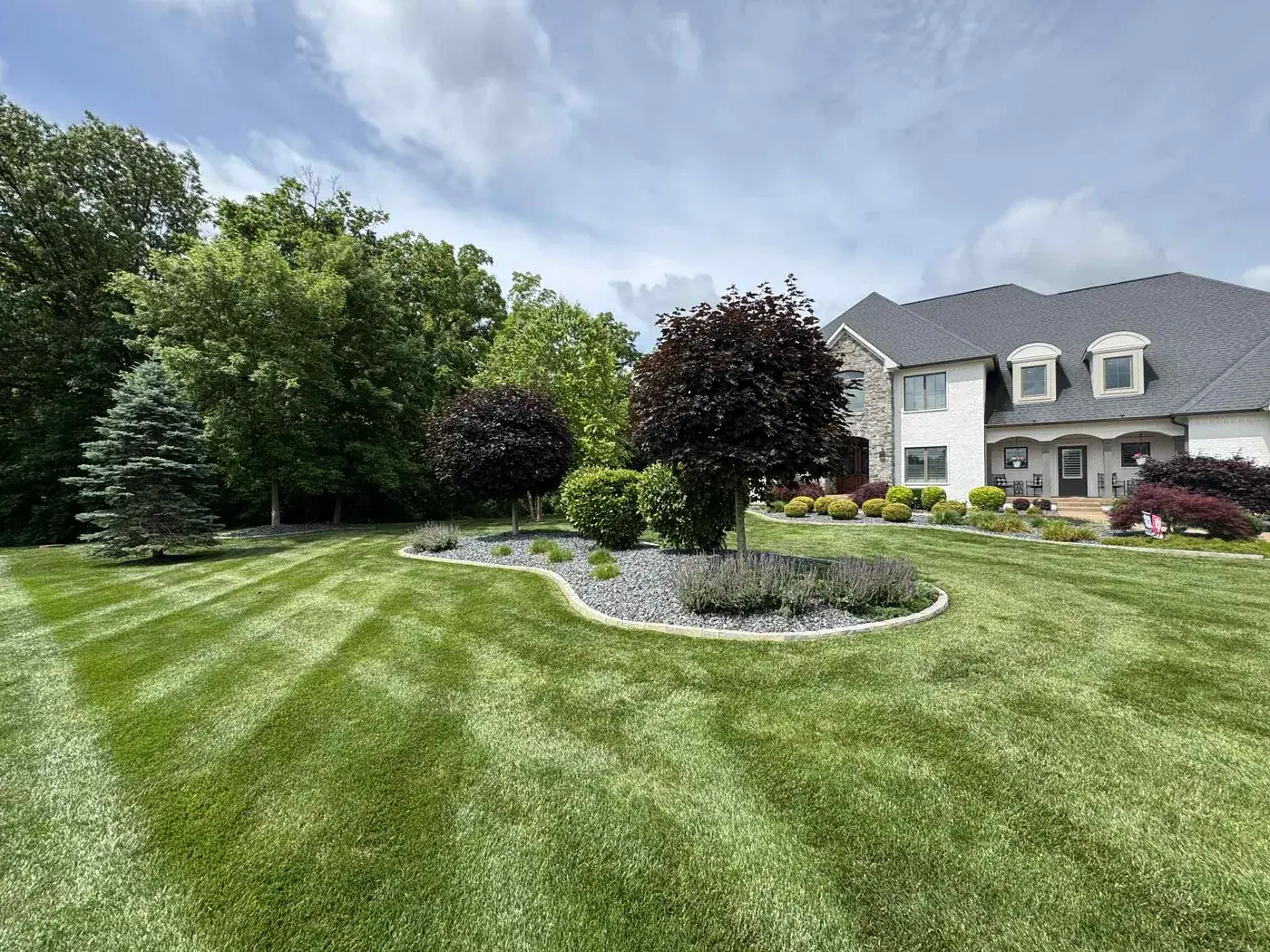 New front yard landscape design at a Greenwood, IN residence