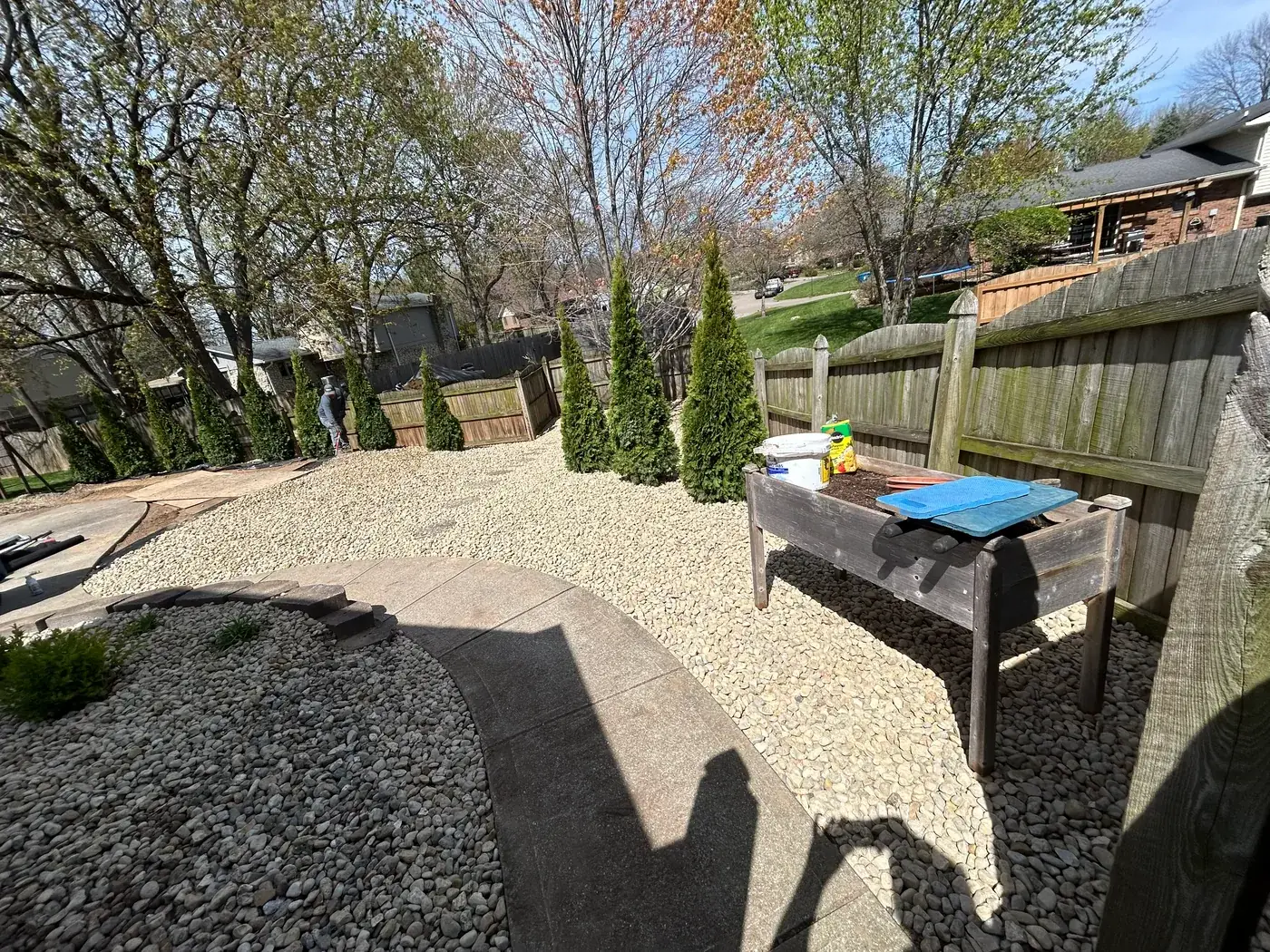 Backyard patio installation at a Bargersville, IN property
